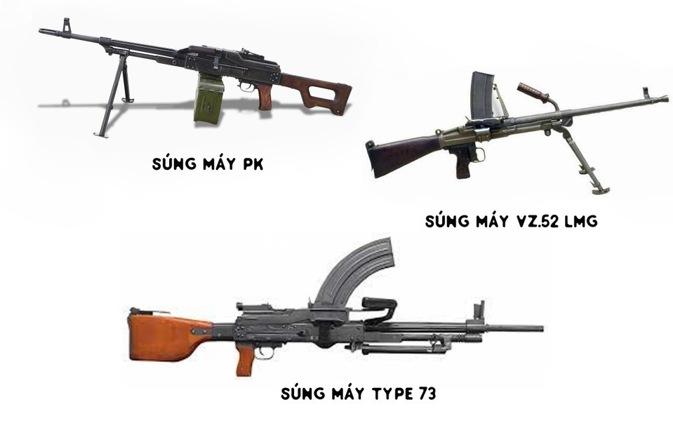 Súng Type 73 là sự pha trộn thiết kế giữa khẩu PK của Liên Xô và khẩu Vz.52 LMG của CH Czech.