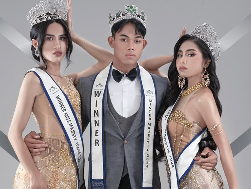 Nawim đoạt vương miện Nam vương Campuchia vào tháng 7/2024. Ảnh: Instagram Mister Majestic Cambodia.