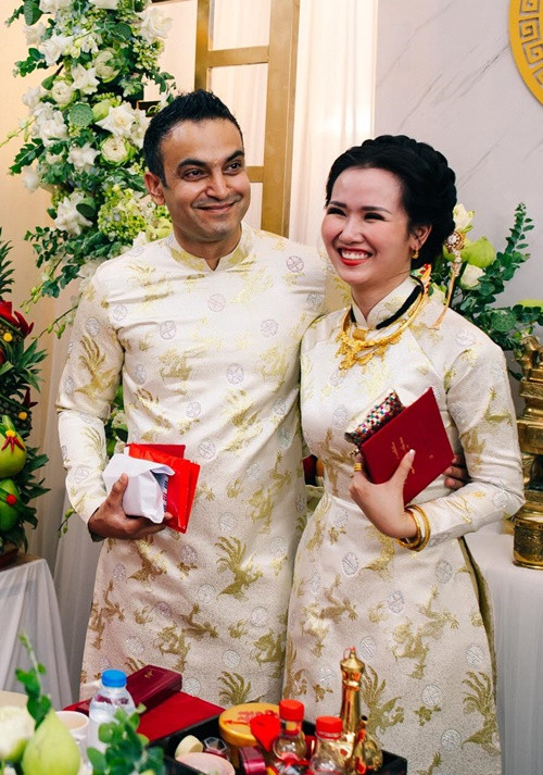 Võ Hạ Trâm kết hôn năm 2019 với doanh nhân người Ấn Độ Vikas Chaudhary. Ảnh: FB Võ Hạ Trâm.