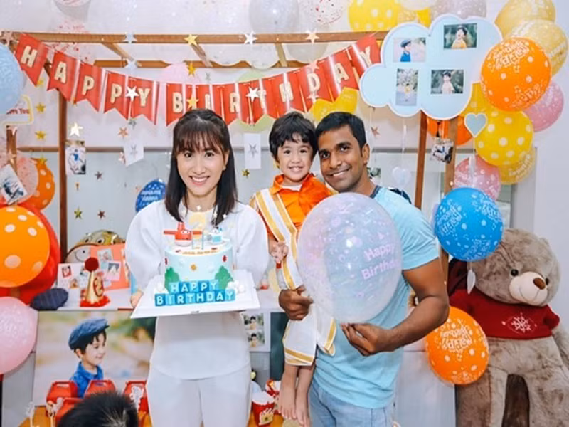 Diễn viên Nguyệt Ánh sinh con trai đầu lòng vào tháng 7/2018. Vợ chồng người đẹp đặt tên con là Nanda. Ảnh: Dân Việt.