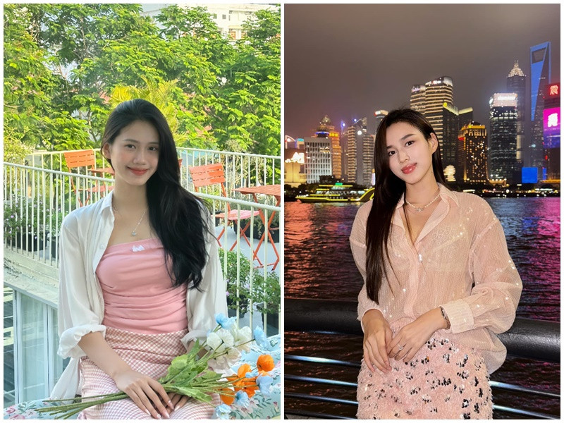 "Tôi sẽ thể hiện bản thân hết mức. Lúc đó, người ta sẽ không còn nhắc tôi như một cô gái giống Đỗ Thị Hà. Tôi có cá tính riêng, từ đó thuyết phục mọi người hơn", Diệu Huyền chia sẻ thêm. Ảnh: FB Đỗ Thị Hà, Diệu Huyền.