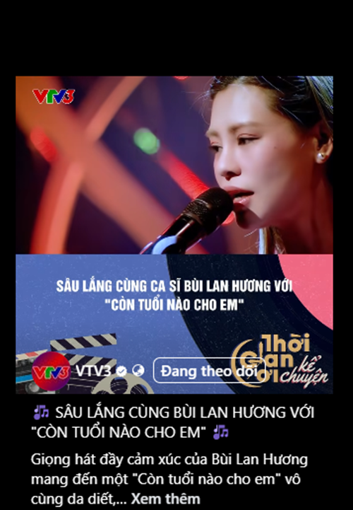 Bùi Lan Hương bị chê khi hát Còn tuổi nào cho em. Ảnh chụp màn hình.