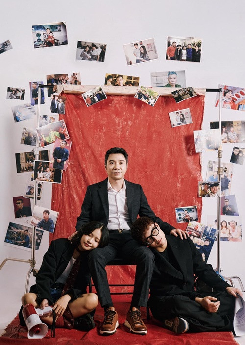  NSND Công Lý cùng Thục Anh và Gia Bảo lần đầu thực hiện bộ ảnh nghệ thuật. Ảnh: FB Thảo Vân.