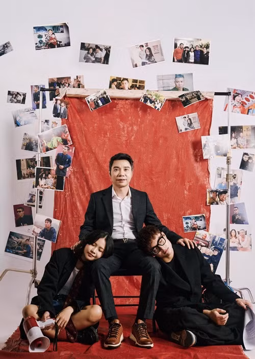  NSND Công Lý cùng Thục Anh và Gia Bảo lần đầu thực hiện bộ ảnh nghệ thuật. Ảnh: FB Thảo Vân.