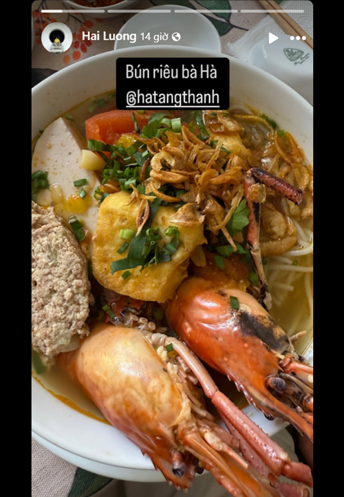 Nam diễn viên khoe được người tình màn ảnh một thời nấu ăn cho. Ảnh: FB Lương Mạnh Hải.