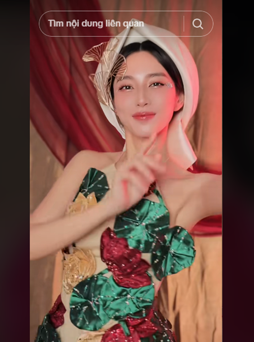 Thùy Tiên cho hay: "Trend này thua chị Hòa Minzy mỗi khúc giữa thôi". Ảnh: TikTok Thùy Tiên.