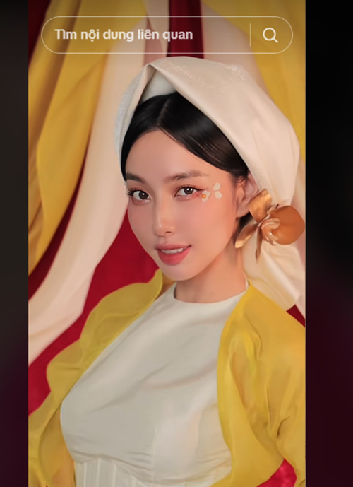 Đáp lại Hòa Minzy, Thùy Tiên cho hay: “Sao chị không cho Bo quay với em”. Bé Bo chính là con trai của Hòa Minzy. Ảnh: TikTok Thùy Tiên.