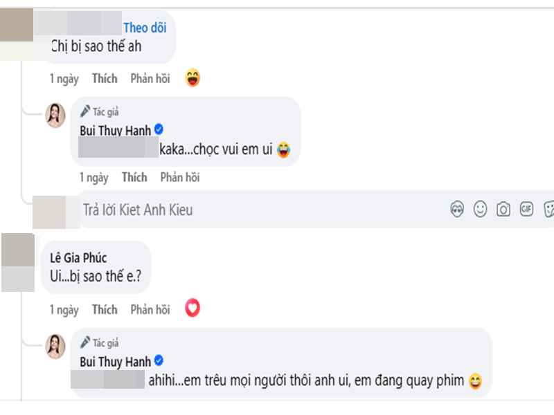 Thực tế, nữ người mẫu đang đóng phim. Ảnh: FB Thúy Hạnh.