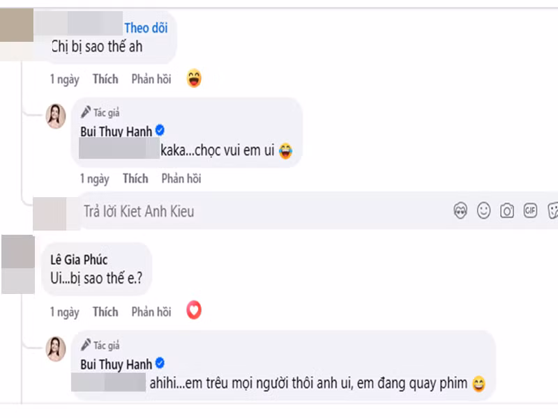 Thực tế, nữ người mẫu đang đóng phim. Ảnh: FB Thúy Hạnh.