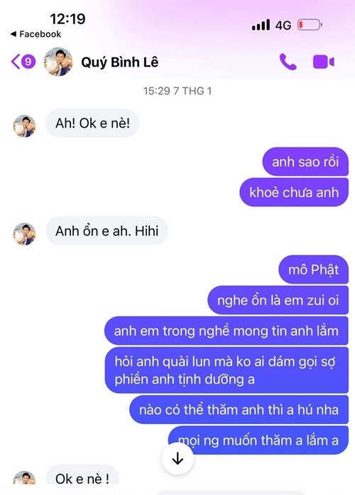 Nữ ca sĩ nghẹn ngào viết: “Anh ổn em à” … Tin cuối cùng anh nhắn…Biết là vô thường nhưng buồn quá anh ơi…Anh đi thanh thản nhé. Em chào anh ạ!". Ảnh: FB Võ Hạ Trâm.