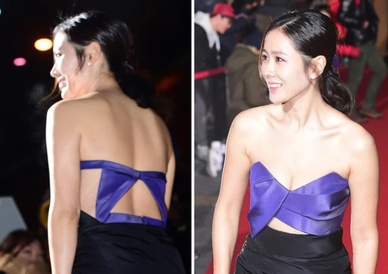 Nhiều lần xuất hiện trong trang phục kiệm vải tại sự kiện, diễn viên Son Ye Jin khiến fan mê mệt bởi vẻ gợi cảm. Ảnh: Znews.