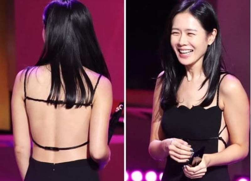 Nữ diễn viên diện váy hở lưng trần trong một lễ trao giải năm 2018. Ảnh: Công Lý Xã Hội.