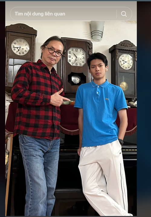 Trần Lực từng khoe con trai làm đạo diễn cho một vở nhạc kịch của trường. Ảnh: Người Đưa Tin.