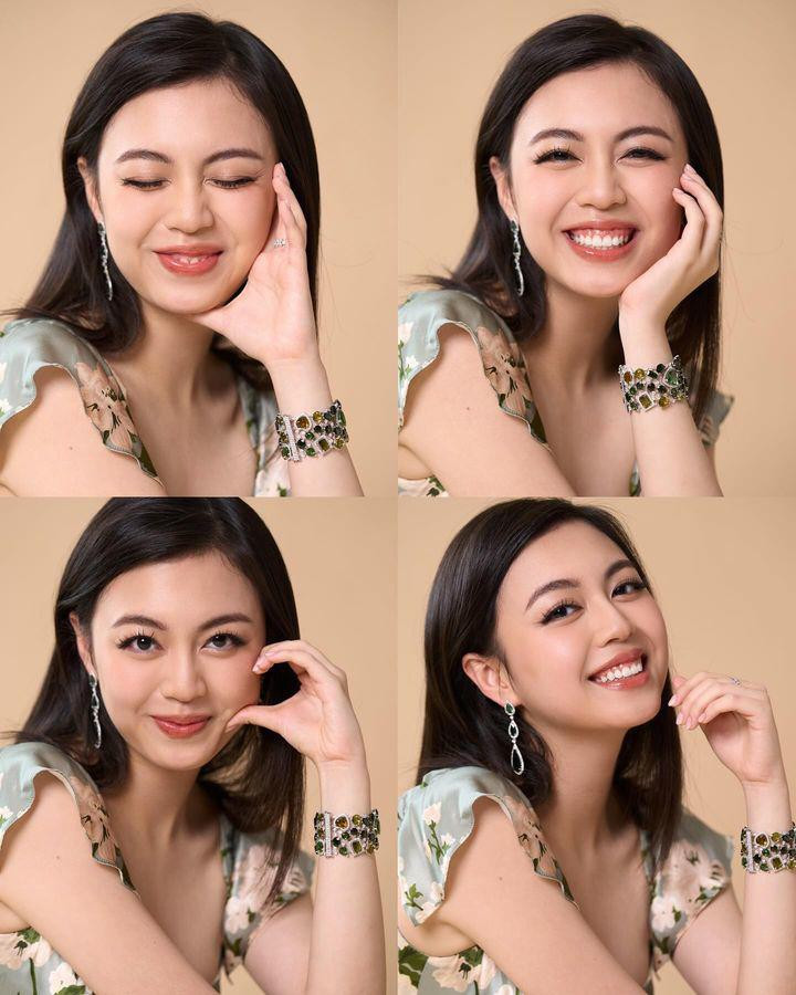 Khánh Linh luôn giật luôn spotlight bởi đôi mắt to tròn, gương mặt xinh xắn và nụ cười sáng.