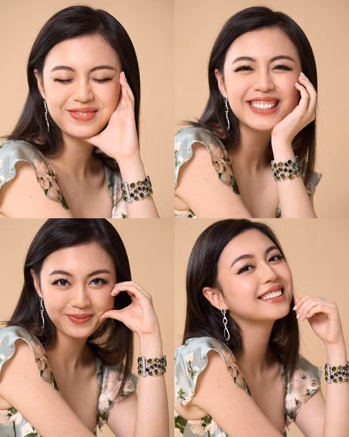 Khánh Linh luôn giật luôn spotlight bởi đôi mắt to tròn, gương mặt xinh xắn và nụ cười sáng.