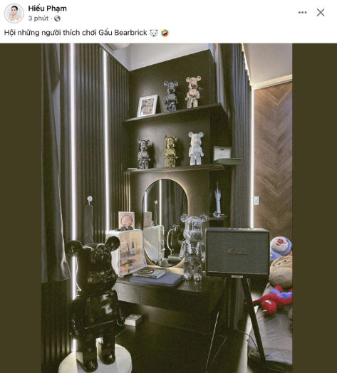 Không những vậy Phạm Hiếu còn gia nhập hội thích chơi Bearbrick, là thú chơi khá xa xỉ được rất nhiều người yêu thích, đặc biệt là người trẻ.