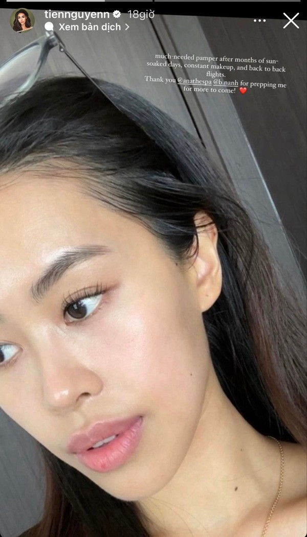 Rich kid Tiên Nguyễn mới đây khoe gương mặt mộc với làn da căng bóng không chút khuyết điểm của mình gây chú ý.