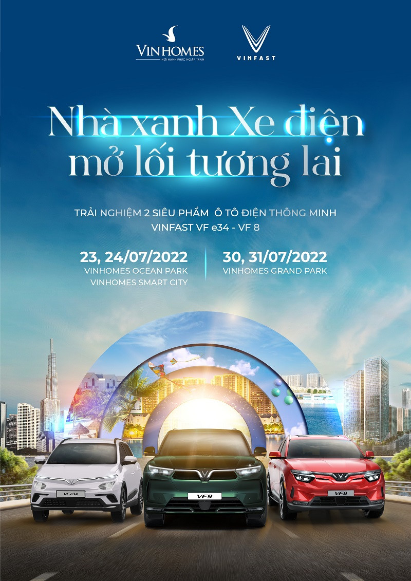 Vinhomes va VinFast to chuc su kien trai nghiem bo doi “Nha xanh - Xe dien” tai Ha Noi va TP. HCM