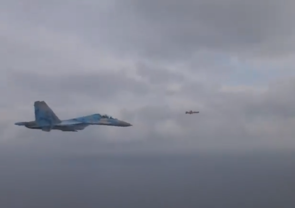 Qua hình ảnh bao quát, có thể thấy chiến cơ Su-27 đã bay rất sát quả đạn tên lửa để ghi lại từng chuyển động nhỏ nhất của phần cánh tên lửa khi bay hành trình. Nguồn ảnh: Militarynoptan.