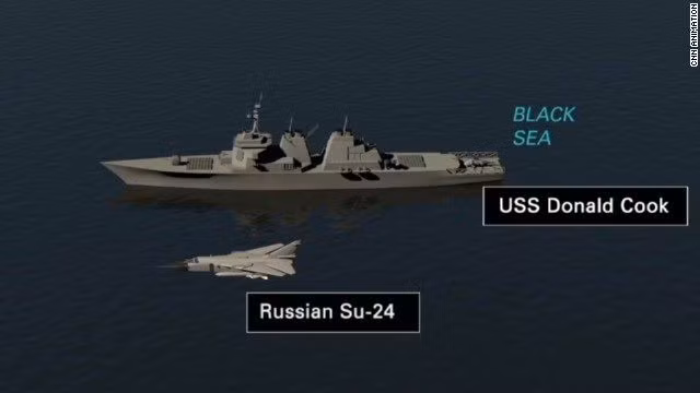 Phía Nga cho rằng sở dĩ Su-24 của Nga áp sát chiến hạm Mỹ thành công là bởi hệ thống tác chiến điện tử (EW) tích hợp đã phát huy tác dụng, khiến máy bay hoàn toàn biến mất trên màn hình radar cảnh giới của đối phương.