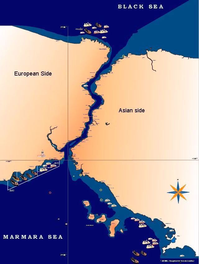 Bên cạnh 2 căn cứ không quân Incirlik và Kurecik, Thổ Nhĩ Kỳ còn nắm trong tay một quân bài cực kỳ quan trọng khác đó chính là eo biển chiến lược Bosphorus.