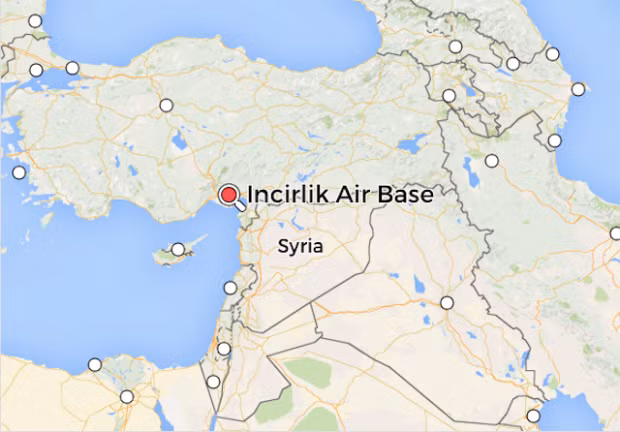 Căn cứ không quân Incirlik trên đất Thổ Nhĩ Kỳ là một vị trí cực kỳ quan trọng, bởi từ đây máy bay Mỹ và NATO có thể nhanh chóng tung sức mạnh của mình ra khắp Trung Đông.