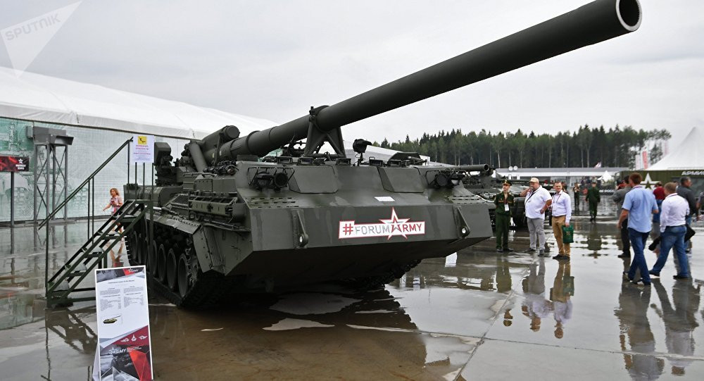 Phiên bản mới nhất của khẩu pháo tự hành 2S7 Pion (hay Peony - Hoa Mẫu Đơn trong tiếng Nga) hiện đang được quân đội Nga tiến hành thử nghiệm gấp rút. Nguồn ảnh: Sputnik.