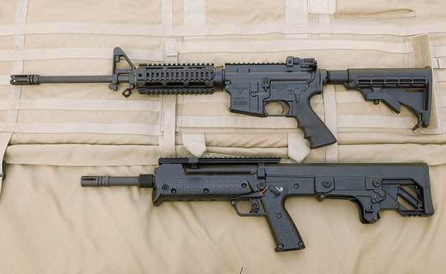 So với những khẩu súng trường tấn công phổ biến, chiều dài của Kel-Tec RFB là ngắn hơn rất nhiều nhưng chiều dài nòng lại gần như tương đương thậm chí hơn. Cụ thể, phiên bản nòng dài của khẩu súng này có chiều dài nòng súng lên tới 1000mm nhưng vẫn cực kỳ nhỏ gọn. Nguồn ảnh: Showdown.