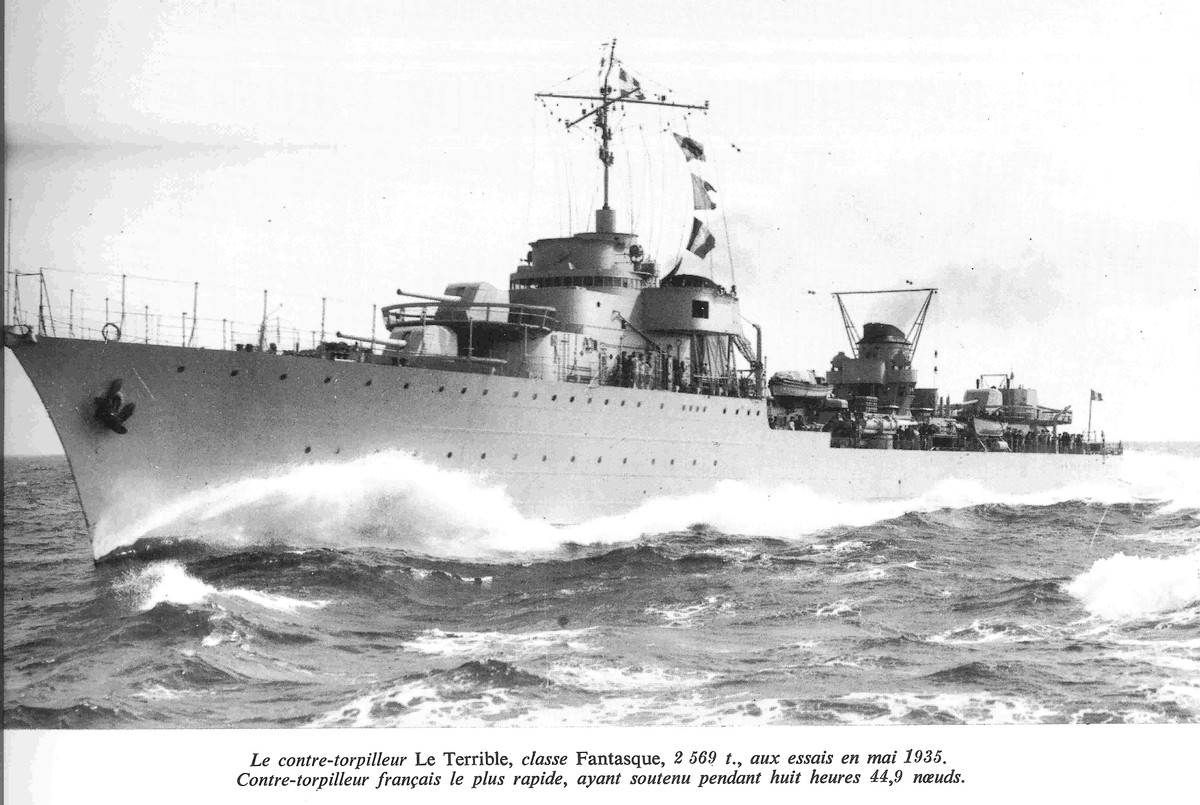 Giống như nhiều lớp tàu chiến khác của Hải quân Pháp, các khu trục hạm Fantasque vẫn tiếp tục chiến đấu chống phát xít dưới lá cờ nước Pháp tự do sau khi Paris thất thủ. Nguồn ảnh: Document.
