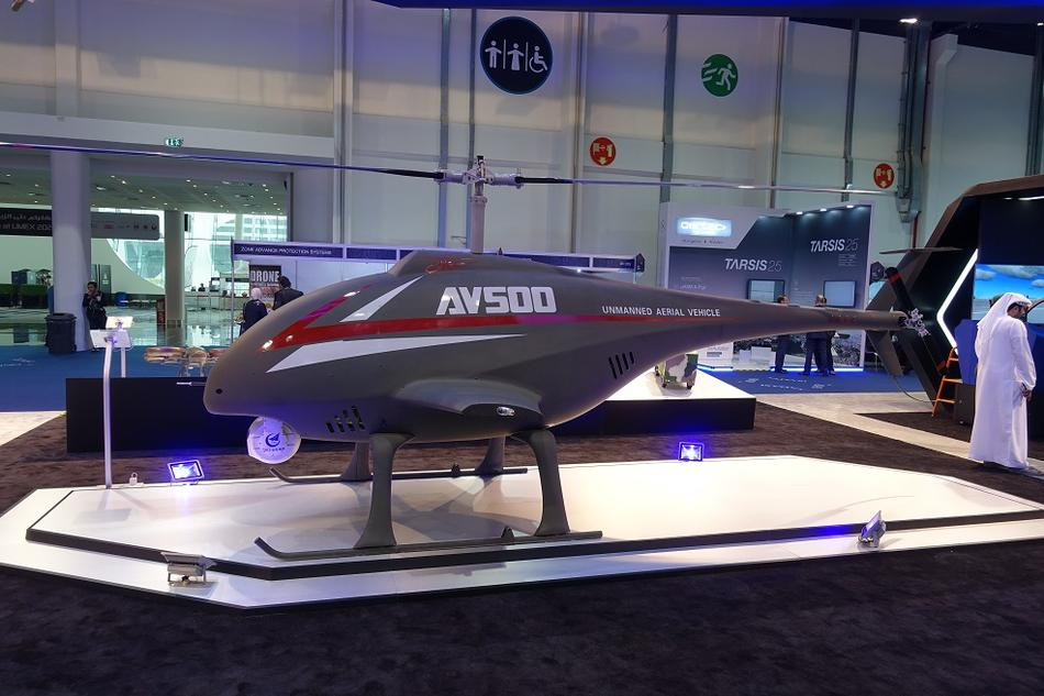 Trực thăng không người lái loại AV500 do AVIC - một trong những công ty sản xuất thiết bị bay không người lái lớn nhất Trung Quốc mang tới triển lãm. Nguồn ảnh: Sina.