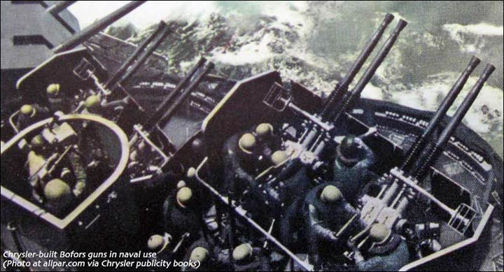 Pháo có hai hệ thống nhắm khác nhau, một là hệ thống nhắm phản xạ đòi hỏi phải có điện từ ác-quy để hoạt động. Thứ hai là hệ thống nhắm dạng vòng truyền thống như trên các loại pháo tương tự, để hoạt đông khi không có ác-quy hoặc khi ác-quy hết điện. Nguồn ảnh: Chrysler.