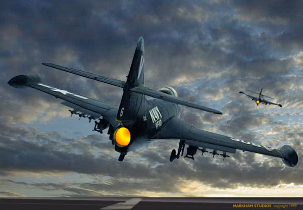 Được trang bị vũ khí chính gồm 4 khẩu pháo 20mm, F9F có khả năng hạ gục bất cứ kẻ thù nào trên không chỉ sau một loạt đạn. Mỗi khẩu 20mm của F9F có cơ số đạn dự trữ là 190 viên. Nguồn ảnh: Markham.