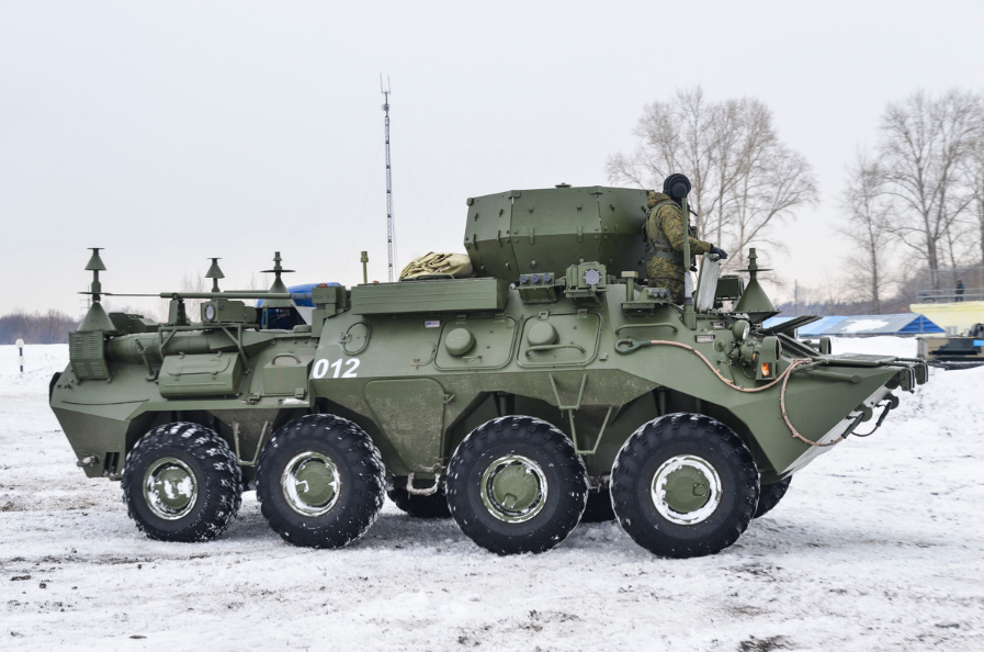 Xe tác chiến điện tử Infauna K1Sh1 UNSh-12 của lính dù Nga. Nguồn ảnh: Milru.