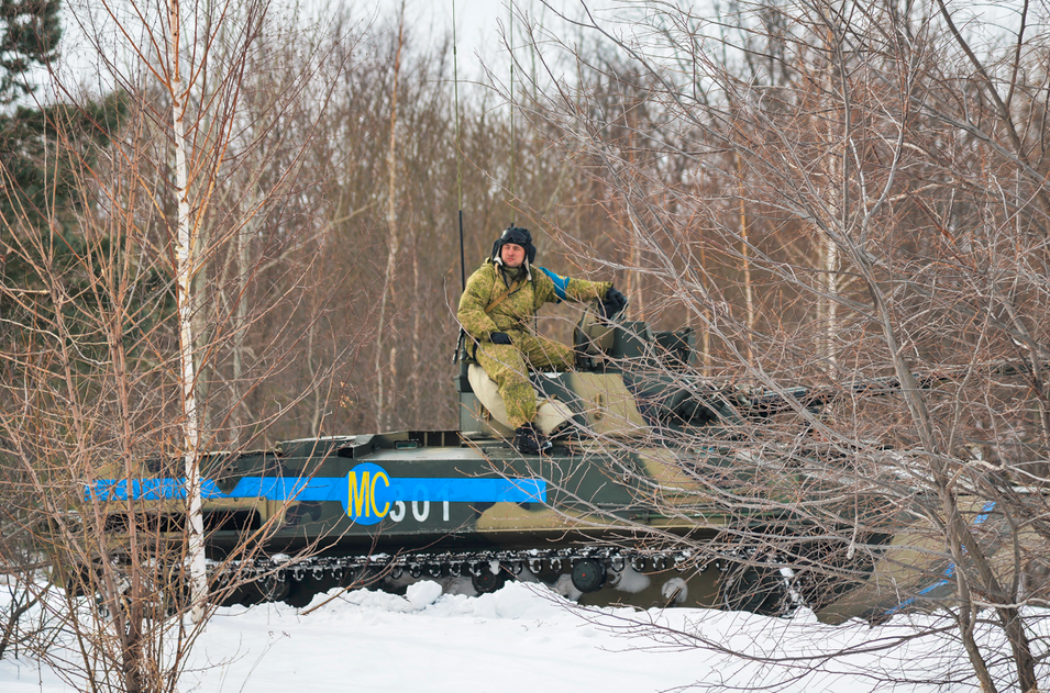 Xe thiết giáp BMD của lính dù Nga tham gia cuộc tập trận. Nguồn ảnh: Milru.