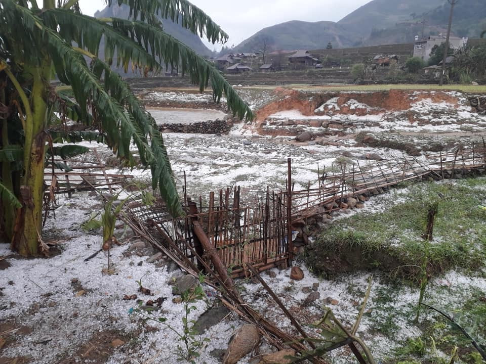 Tháng 3-4 là giai đoạn chuyển mùa lạnh sang nóng nên thường xuất hiện các hiện tượng thời tiết bất thường như giông lốc, mưa đá. Trước đó ngày 27/3, 350 nhà dân, 20 điểm trường ở Hà Giang bị tốc mái; ngày 22/3 hơn 40 nhà dân cùng mái tôn trường tại huyện Sốp Cộp (Sơn La) bị tốc mái sau cơn giông và mưa đá. (Ảnh minh họa)