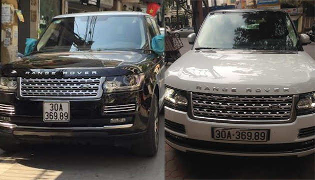  Hai xe Range Rover có biển số giống nhau: Vào tháng 5/2015, tại Hà Nội xuất hiện hai chiếc xe Range Rover mang biến số 30A-369.89 trên đường phố. Điều đặc biệt là hai chiếc xe này mang hai màu khác nhau đen và trắng. Nhiều người không thể phân biệt được đâu là chiếc xe mang biển số do cơ quan có thẩm quyền cấp.