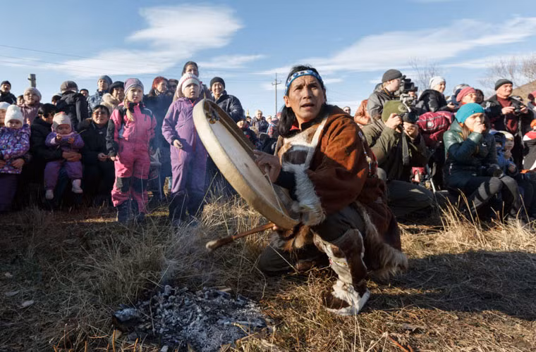 Dân tộc bản địa trên bán đảo Kamchatka là người Itelme, Koryak, Chukchi và Evens. Ảnh: Cảnh trong lễ hội Khololo của người Koryak.