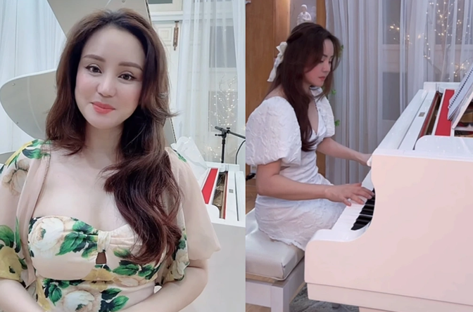 Khi có thời gian rảnh rỗi buổi tối, Vy Oanh chơi đàn piano, "ôn lại bài vở bỏ quên bao năm" vì muốn truyền năng lượng tích cực đến khán giả.