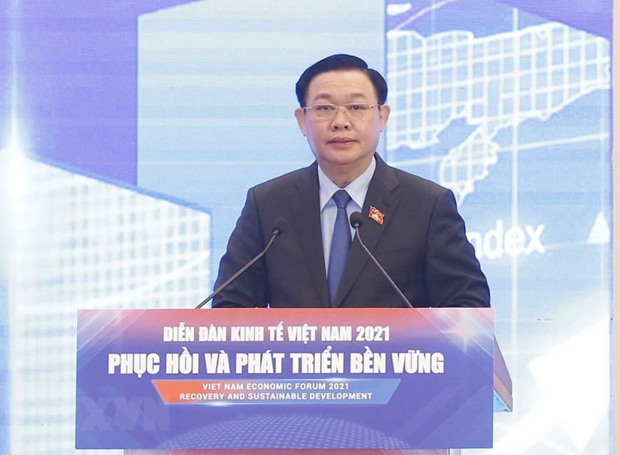 Chủ tịch Quốc hội Vương Đình Huệ phát biểu. (Ảnh: Doãn Tấn/TTXVN)