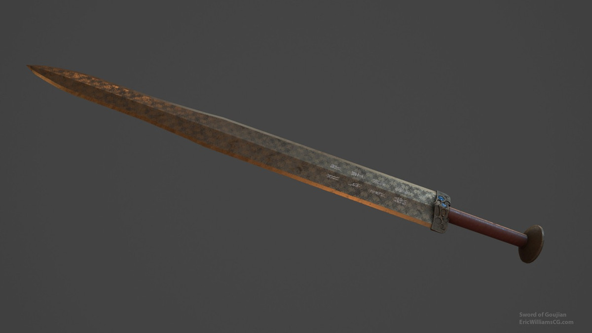 Thêm nữa, môi trường đất ở khu mộ ít oxy, lớp thạch cao của quan tài góp phần giúp bảo vệ thanh kiếm của Việt Vương Câu Tiễn gần như nguyên vẹn theo thời gian. Ảnh: Artstation