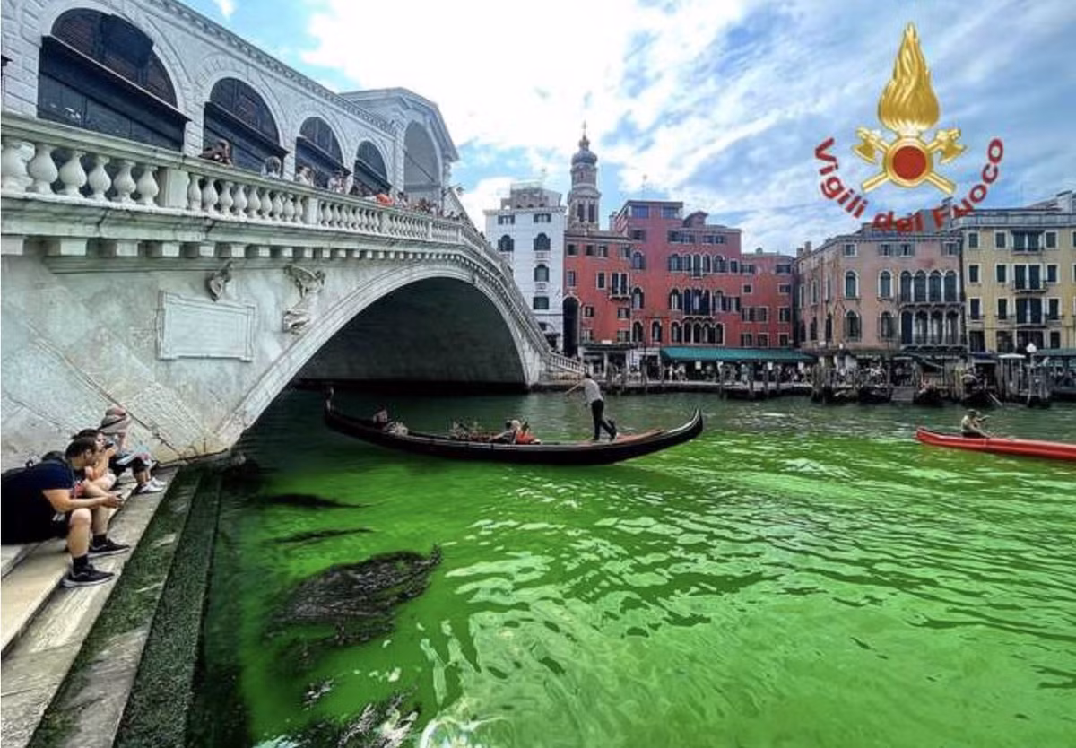 Cơ quan bảo vệ môi trường ở Venice đã nhận được các mẫu nước bị đổi màu và cố gắng xác định chất gì làm thay đổi màu sắc của dòng nước ở kênh đào Grand.