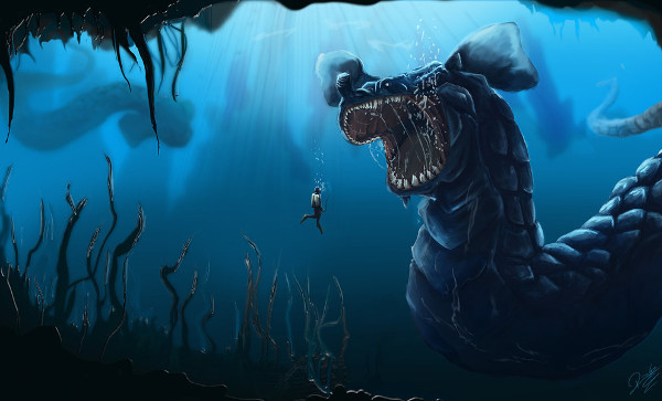 Giao long thường dành phần lớn thời gian ẩn náu ở vùng nước sâu. Chúng hiếm khi trồi lên mặt nước.