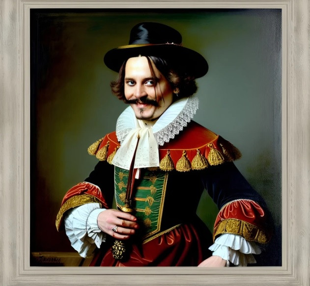 Johny Depp là một trong những người nổi tiếng được hàng tỷ người trên thế giới yêu mến và hâm mộ. Nam diễn viên này đã được các chuyên gia đưa trở về quá khứ bằng công nghệ AI. Theo đó, trong phiên bản tranh vẽ thời xưa, Johny Depp toát lên khí chất của một quý tộc.