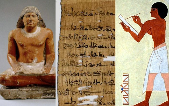 Khi đã tạo ra giấy cói, người Ai Cập cổ đại còn phát minh ra mực đen. Để tạo ra mực đen, người xưa tạo ra hỗn hợp bao gồm muội than, thực vật và sáp ong.