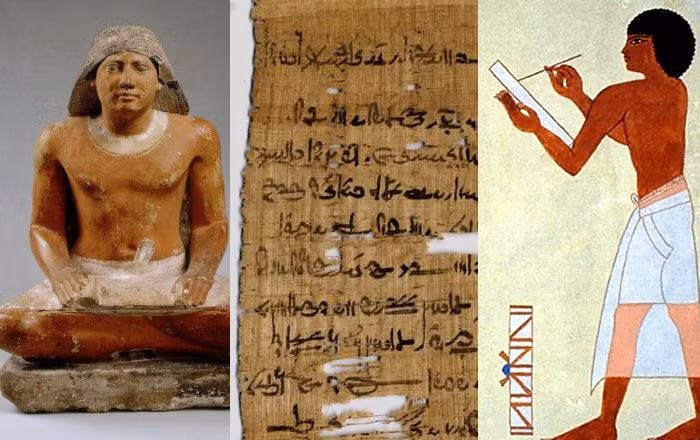 Khi đã tạo ra giấy cói, người Ai Cập cổ đại còn phát minh ra mực đen. Để tạo ra mực đen, người xưa tạo ra hỗn hợp bao gồm muội than, thực vật và sáp ong.