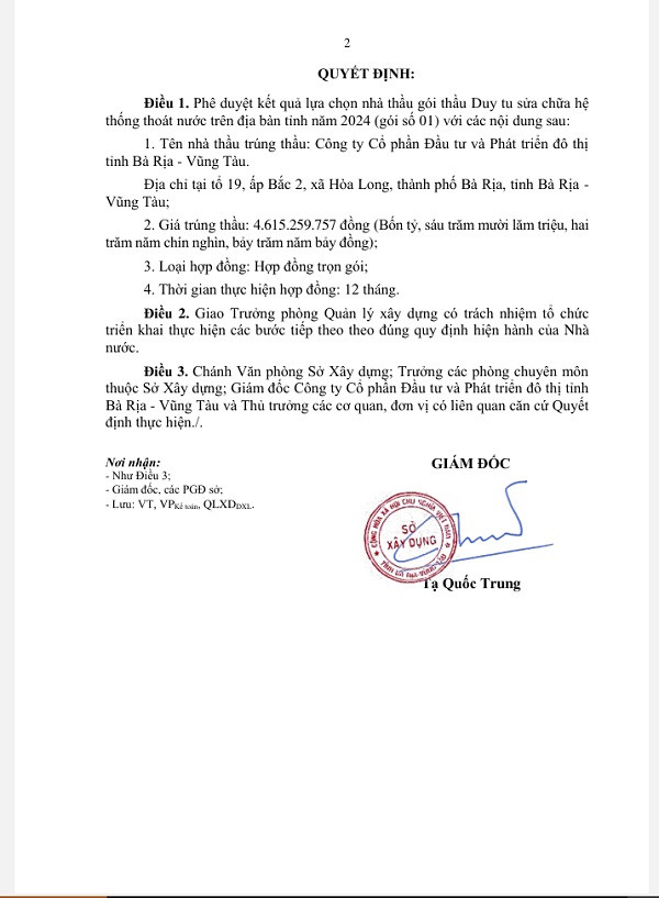BR-VT: Lộ diện nhà thầu trúng gói sửa chữa hệ thống thoát nước 2025 - Hình 2 BR-VT: Lo dien nha thau trung goi sua chua he thong thoat nuoc 2025-Hinh-2