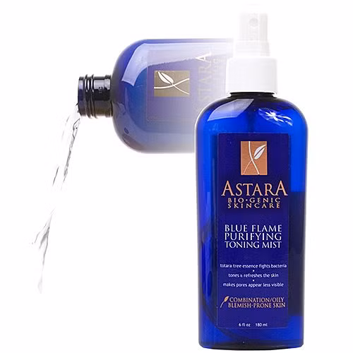 Toner Astara Blue Flame Purifying dạng xịt. Người dùng cho rằng loại nước hoa hồng này là cứu cánh cho những làn da bị mụn, công thức dịu nhẹ và tươi mới của nó rất dễ chịu cho làn da. Nước hoa hồng Astara cũng được nhận xét cho thấy có công hiệu trong việc se lỗ chân lông.