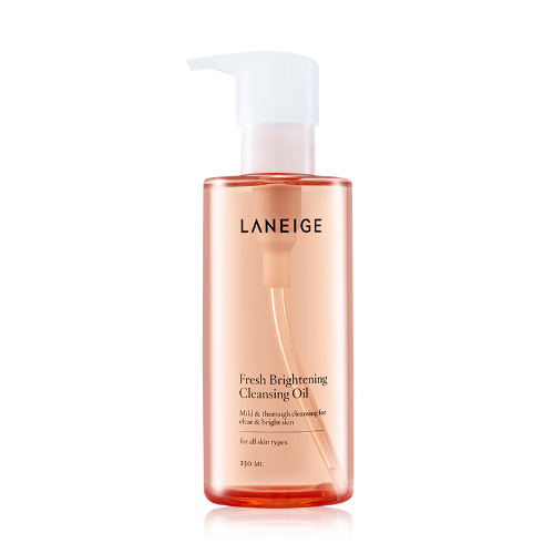 Laneige Fresh Brightening Cleansing Oil. Sản phẩm tẩy trang mới của Laneige Fresh Brightening Cleansing Oil sẽ giúp làm sạch da, đồng thời làm sáng da hiệu quả bởi sản phẩm sẽ giúp bổ sung vitamin C, A,E cực hiệu quả