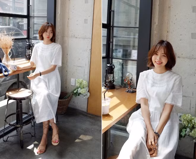 Tông màu trắng được nhiều cô gái ưa th ích bởi vẻ dịu dàng, nữ tính.
