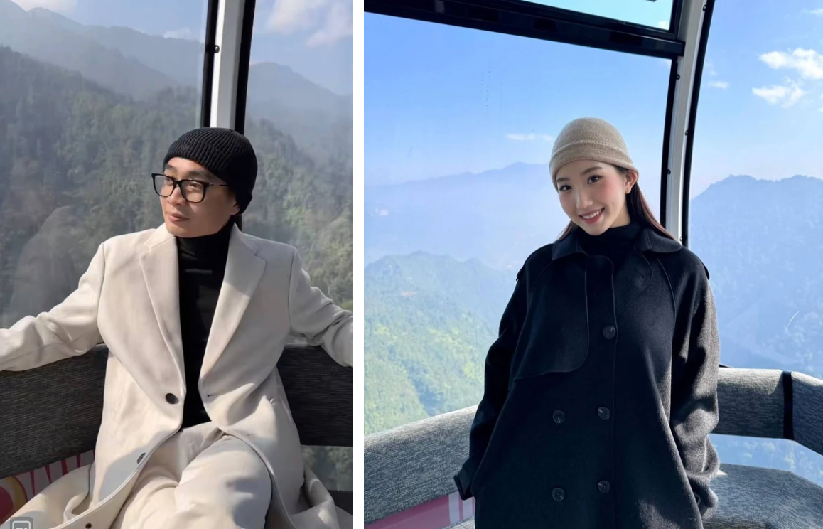 Lần trải nghiệm đáng nhớ nhất đối với nữ TikToker là chinh phục đỉnh Fansipan - nóc nhà Đông Dương bằng cáp treo. Theo lời kể, ở chặng đi đầu tiên, cô và chồng hào hứng khi cả hai được ngồi riêng một cabin cáp treo, rất tiện cho việc tạo dáng và chụp ảnh cho nhau.